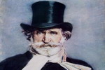 autoritratto: il viso di un uomo con barba e baffi bianchi con un cilindro in testa